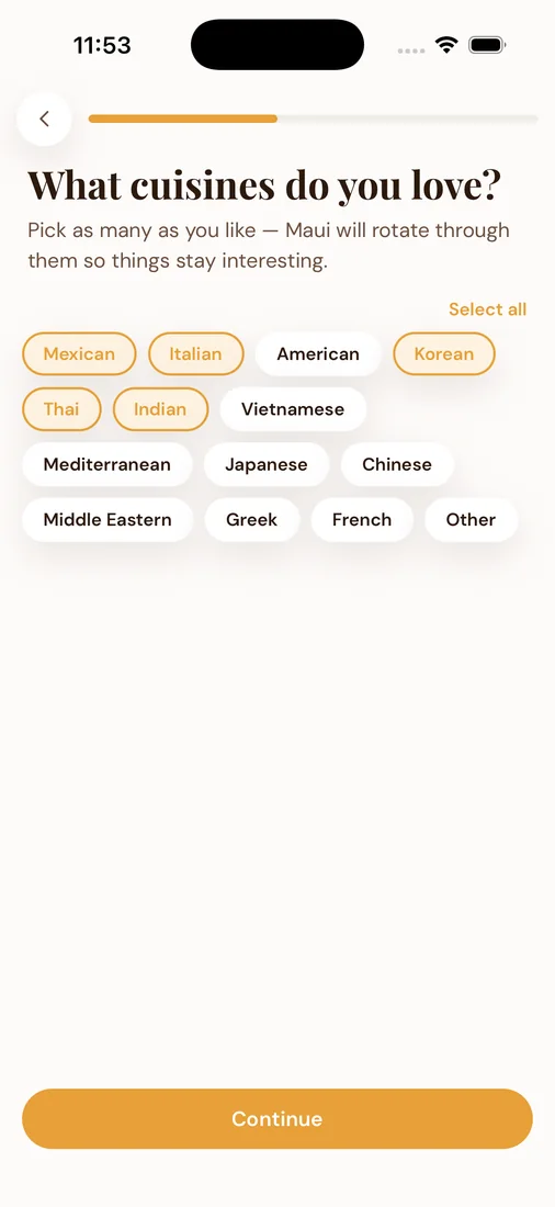 Maui asking which cuisines you love